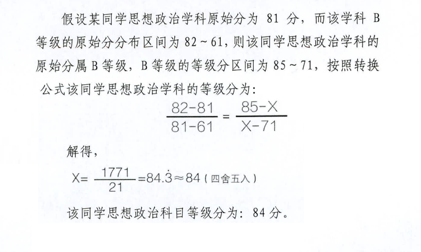 湖北高考等级分怎么换算_赋分规则